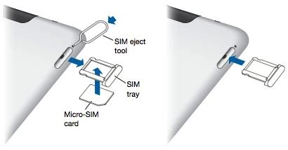 Remove or switch the SIM card in your iPad .